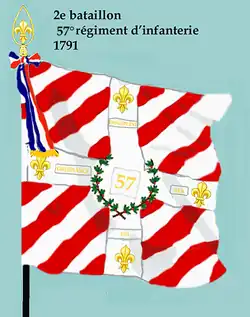 Drapeau du 2e&nbsp;bataillon du 57e&nbsp;régiment d'infanterie de ligne de 1791 à 1793