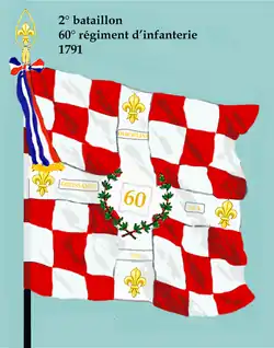 Drapeau du 2e&nbsp;bataillon du 60e&nbsp;régiment d'infanterie de ligne de 1791 à 1793