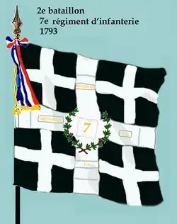 Drapeau du 2e&nbsp;bataillon du 7e&nbsp;régiment d'infanterie de ligne de 1793 à 1804