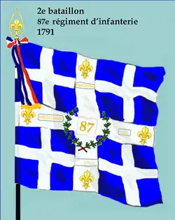 Drapeau du 2e&nbsp;bataillon du 87e&nbsp;régiment d'infanterie de ligne de 1791 à 1793