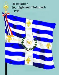 Drapeau du 2e&nbsp;bataillon du 90e&nbsp;régiment d'infanterie de ligne de 1791 à 1793