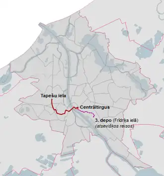 Pacours de la  ligne 2.