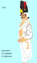 Grenadier du 31e&nbsp;régiment d'infanterie de ligne après 1792