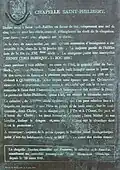 Chapelle Saint-Philibert-et-Saint-Roch : notice d'information touristique située dans la chapelle.