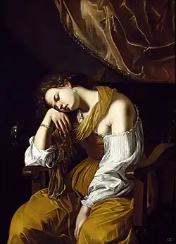 Artemisia Gentileschi, Marie-Madeleine en Mélancolie&nbsp;(en), entre 1622 et 1625.