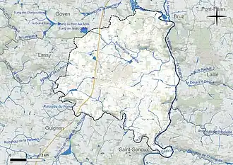 Carte du réseau hydrographique de Guichen.