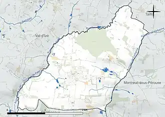 Carte du réseau hydrographique de la commune de Landavran.