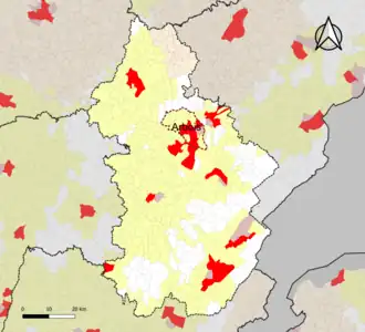 Localisation de l'aire d'attraction d'Arbois dans le département du Jura.