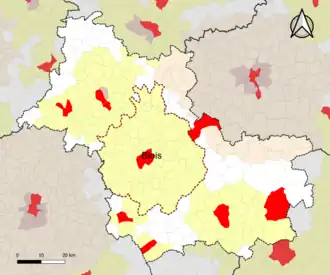 Localisation de l'aire d'attraction de Blois dans le département de Loir-et-Cher.