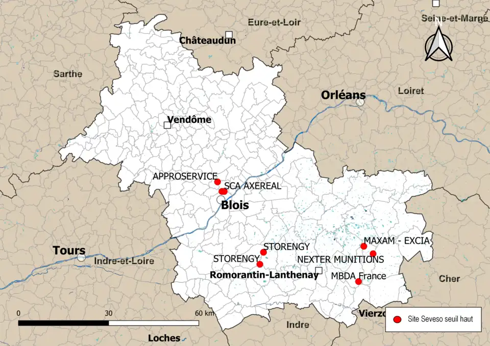 Carte des sites « Seveso seuil haut ».