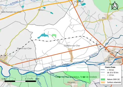 Carte de la zone Natura 2000 de type SIC localisée dans la commune.