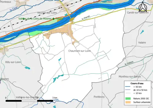 Carte du site Natura 2000 de type SIC localisé dans la commune.
