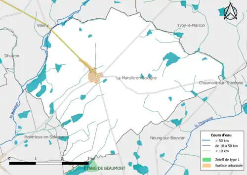 Localisation de la ZNIEFF de type 1 localisée dans la commune.