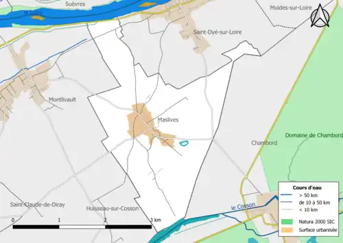 Carte de la zone Natura 2000 de type SIC localisée dans la commune.