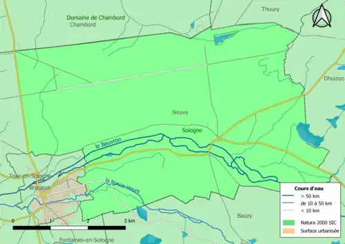 Le territoire communal est entièrement inclus dans le site Natura 2000 « la Sologne ».