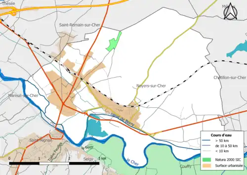 Carte du site Natura 2000 de type SIC localisé dans la commune.