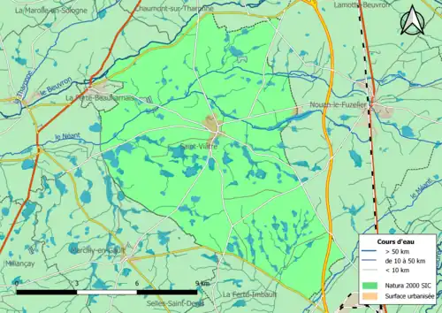 Carte de la zone Natura 2000 de type SIC localisée dans la commune.