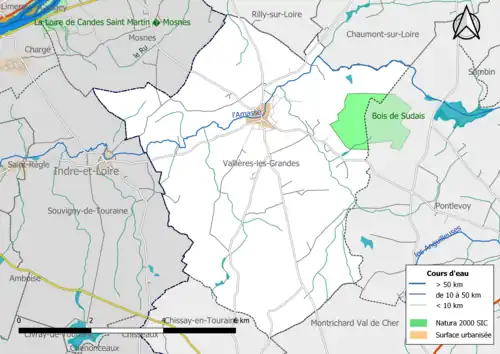 Carte de la zone Natura 2000 de type SIC localisée dans la commune.