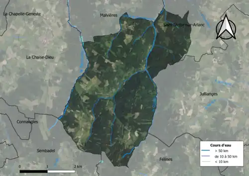 Vue aérienne du territoire communal.
