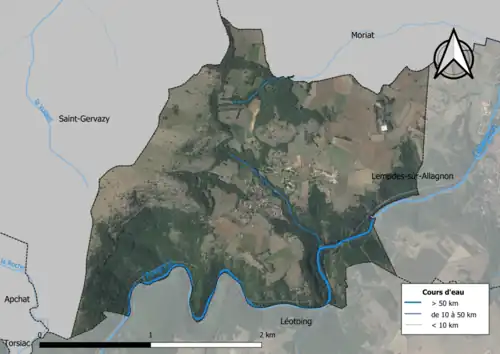 Vue aérienne du territoire communal.