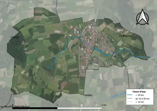 Vue aérienne du territoire communal.