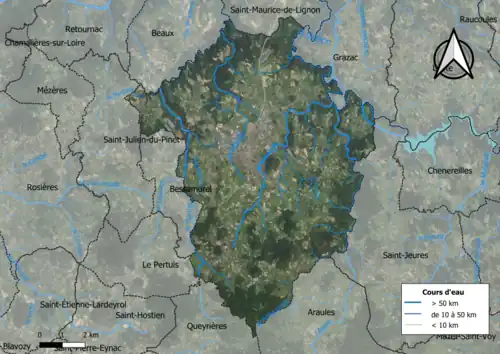 Vue aérienne du territoire communal.