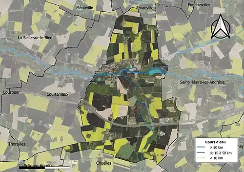Carte orthophotographique de la commune en 2016.