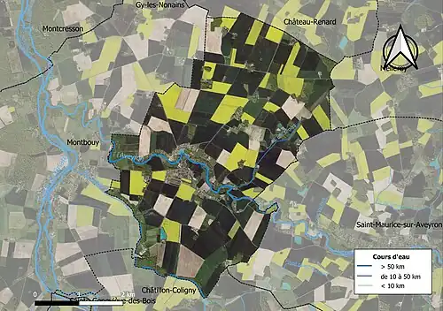 Carte orthophotographique de la commune en 2016.