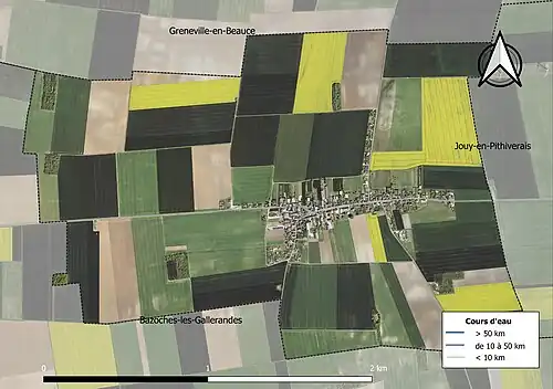 Carte orthophotographique de la commune en 2016.