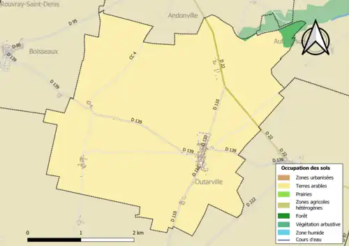 Carte des infrastructures et de l'occupation des sols de la commune en 2018 (CLC).