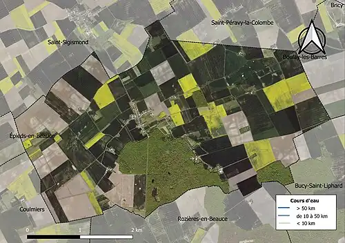 Carte orthophotographique de la commune en 2016.