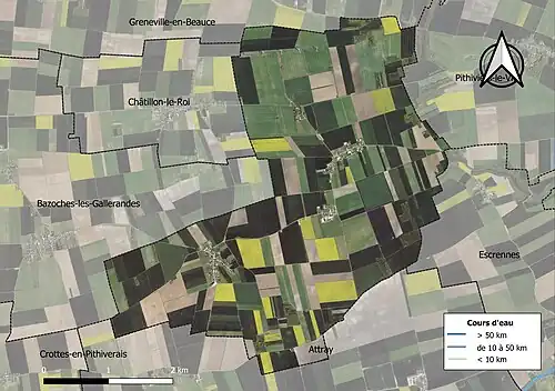 Carte orthophotographique de la commune en 2016.