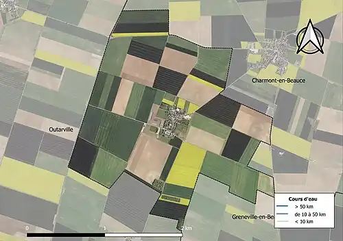Carte orthophotographique de la commune en 2016.