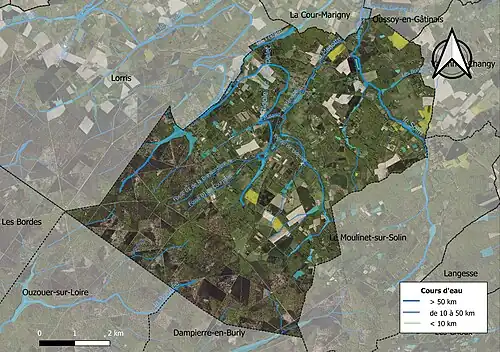 Carte orthophotographique de la commune en 2016.