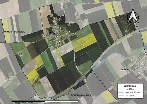 Carte orthophotographique de la commune en 2016.