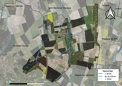 Carte orthophotographique de la commune en 2016.