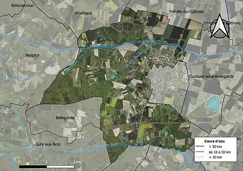 Carte orthophotographique de la commune en 2016.