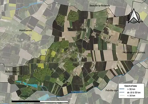 Carte orthophotographique de la commune en 2016.