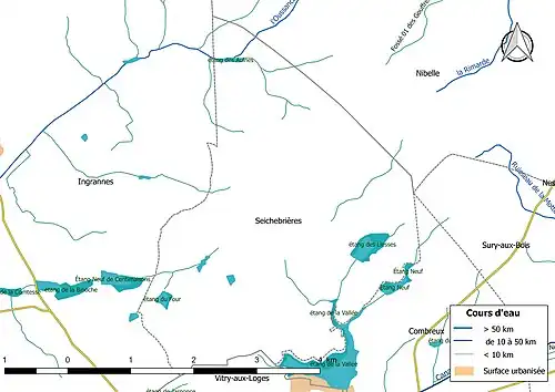 Réseau hydrographique de Seichebrières.