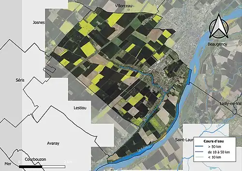 Carte orthophotographique de la commune en 2016.