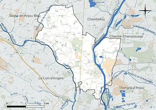 Carte hydrographique de la commune.