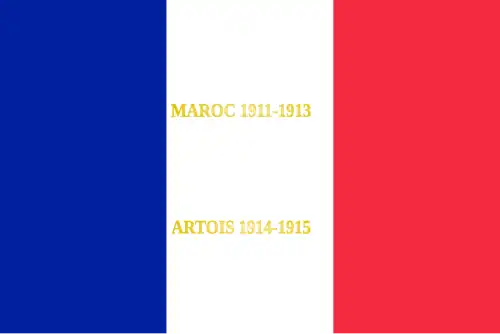 représentation des inscriptions sur le drapeau du 4e&nbsp;RST.