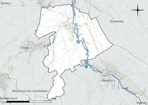 Carte hydrographiquie de la commune.