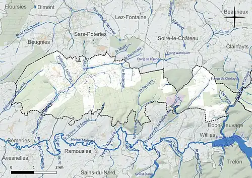 Carte hydropgraphique de la commune.