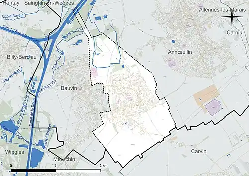 Carte hydrographique de la commune.