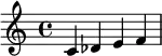  { c' des' e' f'} 