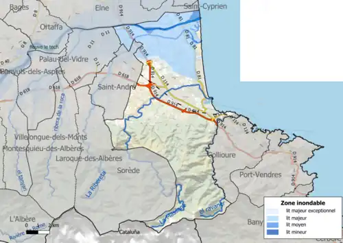 Carte des zones inondables.