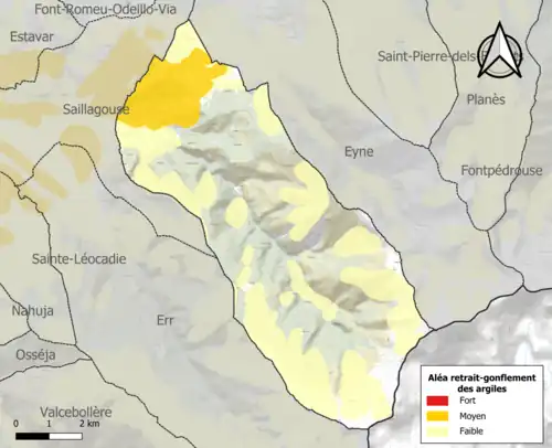 Carte des zones d'aléa retrait-gonflement des argiles.