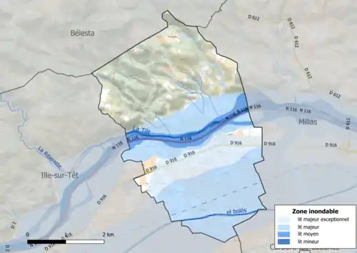 Carte des zones inondables.