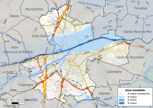Carte des zones inondables.